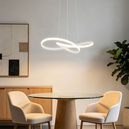Brilagi - Dimbar LED-pendellampa med vajer INFINITY LED/55W/230V 3000-6000K 50x50 cm vit + fjärrkontroll