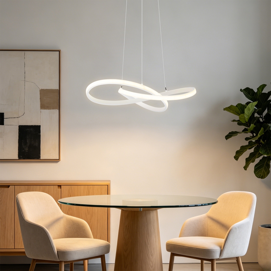 Brilagi - Dimbar LED-pendellampa med vajer INFINITY LED/55W/230V 3000-6000K 50x50 cm vit + fjärrkontroll