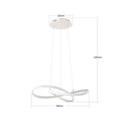 Brilagi - Dimbar LED-pendellampa med vajer INFINITY LED/55W/230V 3000-6000K 50x50 cm vit + fjärrkontroll