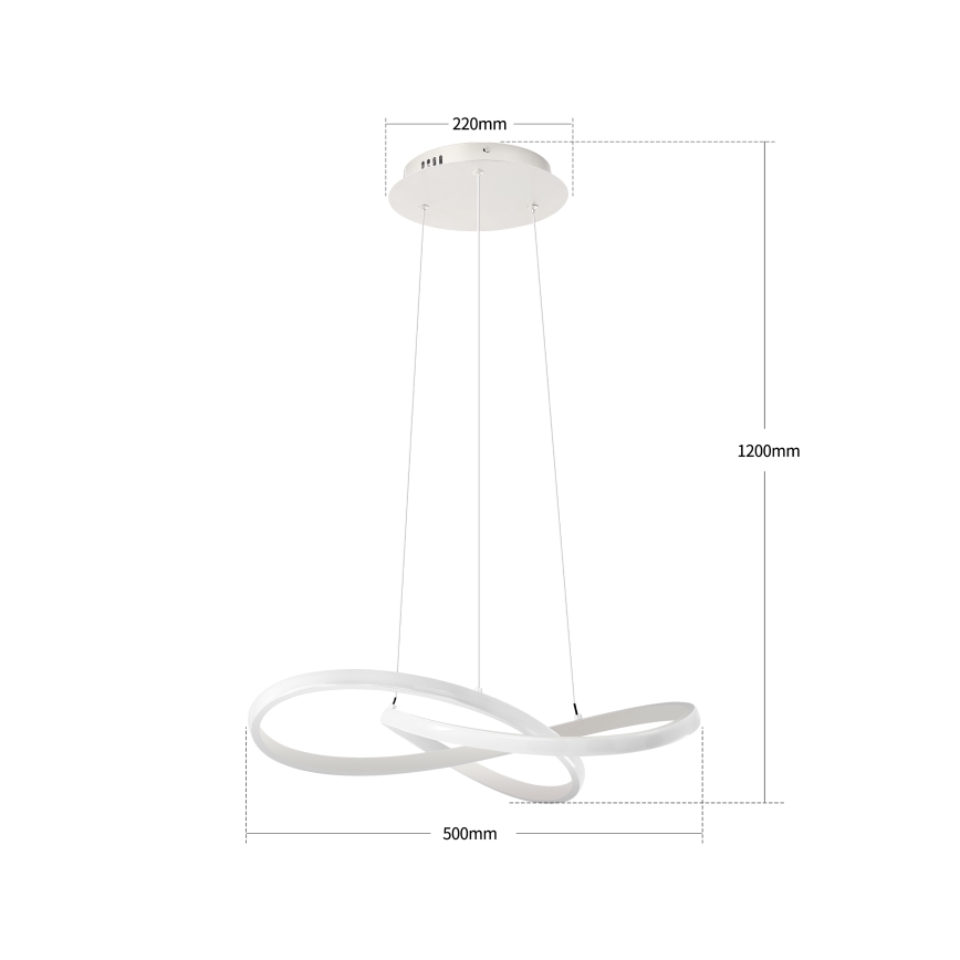 Brilagi - Dimbar LED-pendellampa med vajer INFINITY LED/55W/230V 3000-6000K 50x50 cm vit + fjärrkontroll