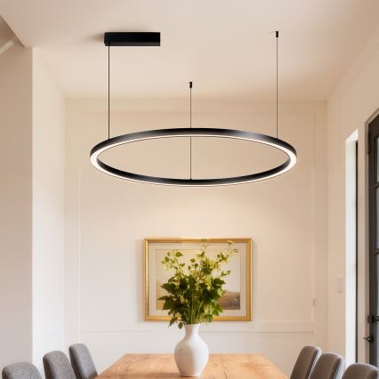 Brilagi - Dimbar LED-pendellampa på kabel PORTOFINO LED/60W/230V 3000–6000K Ø 80 cm svart + fjärrkontroll