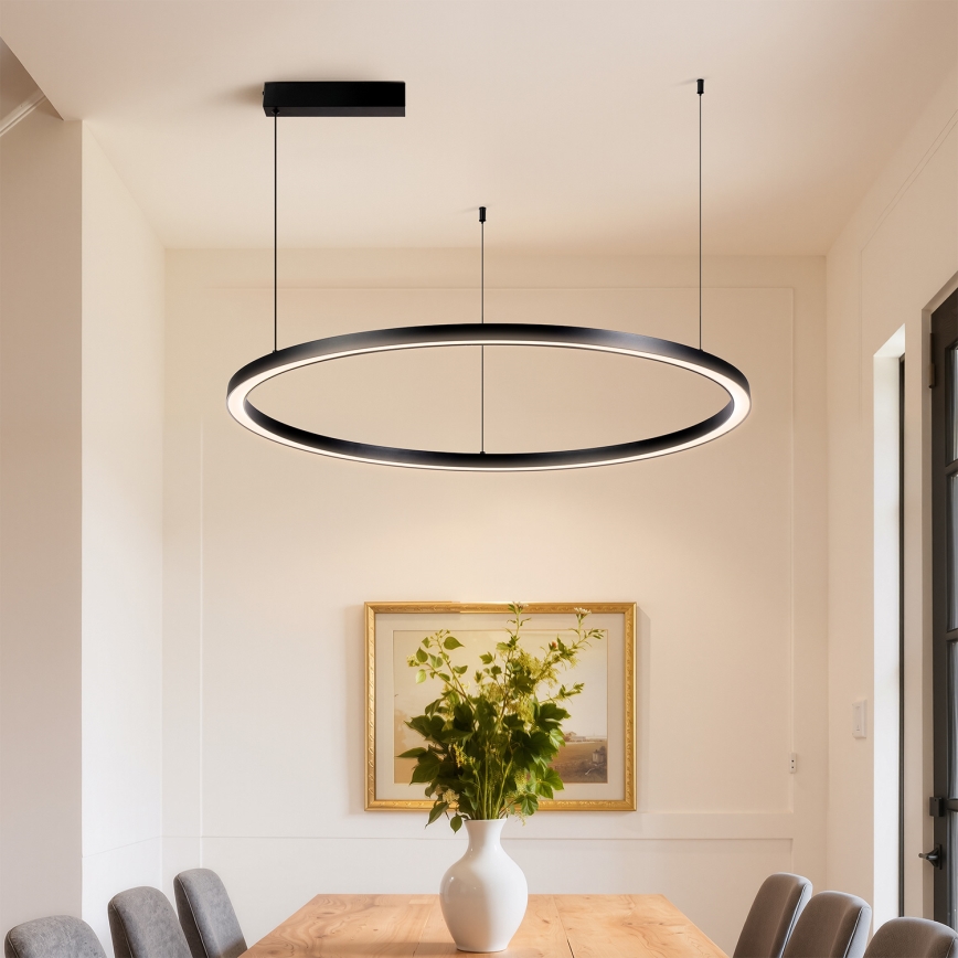 Brilagi - Dimbar LED-pendellampa på kabel PORTOFINO LED/60W/230V 3000–6000K Ø 80 cm svart + fjärrkontroll
