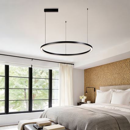 Brilagi - Dimbar LED-pendellampa på kabel PORTOFINO LED/60W/230V 3000–6000K Ø 80 cm svart + fjärrkontroll
