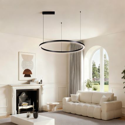 Brilagi - Dimbar LED-pendellampa på kabel PORTOFINO LED/60W/230V 3000–6000K Ø 80 cm svart + fjärrkontroll