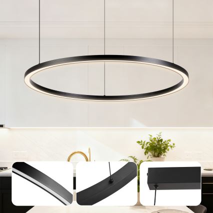 Brilagi - Dimbar LED-pendellampa på kabel PORTOFINO LED/60W/230V 3000–6000K Ø 80 cm svart + fjärrkontroll