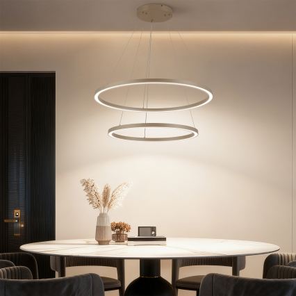 BRILAGI - LED-dimbar pendellampa på kabel PORTOFINO LED/98W/230V 3000-6000K Ø 80 cm beige + fjärrkontroll