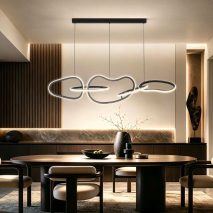 BRILAGI - LED Dimmbar pendellampa på vajer SIGNATURE LED/80W/230V 3000-6000K 120x25 cm svart + fjärrkontroll