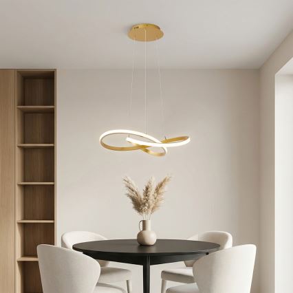 BRILAGI - LED-dimbar pendellampa med vajer INFINITY LED/55W/230V 3000-6000K 50x50 cm guld + fjärrkontroll