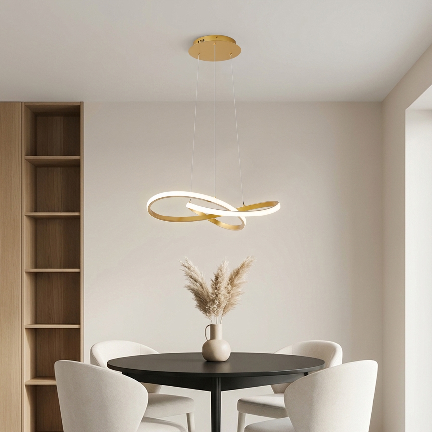 BRILAGI - LED-dimbar pendellampa med vajer INFINITY LED/55W/230V 3000-6000K 50x50 cm guld + fjärrkontroll