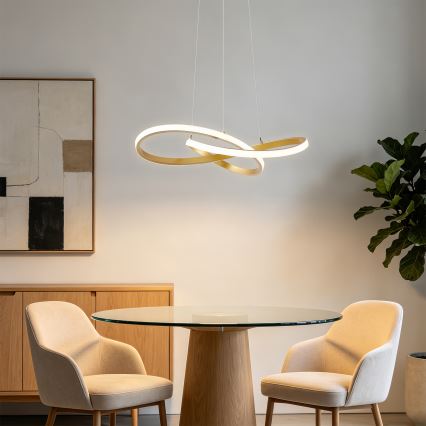 BRILAGI - LED-dimbar pendellampa med vajer INFINITY LED/55W/230V 3000-6000K 50x50 cm guld + fjärrkontroll