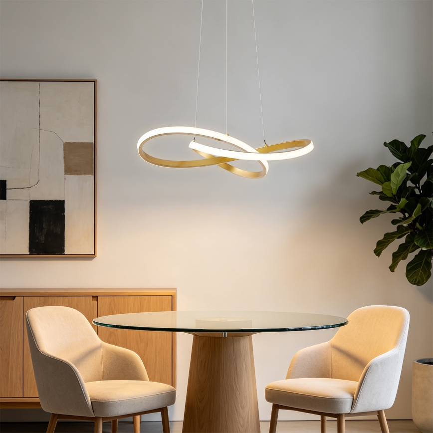 BRILAGI - LED-dimbar pendellampa med vajer INFINITY LED/55W/230V 3000-6000K 50x50 cm guld + fjärrkontroll
