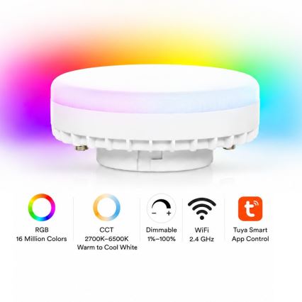 BRILAGI - LED RGB+CCT Dimbart takpendel med wire AURA LUX 1xGX53/14W/230V 2700–6500K Wi-Fi Tuya svart/guld