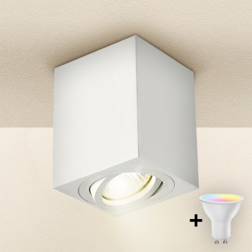 Brilagi - Dimbar LED RGBW-spot MIA 1xGU10/6W/230V 3000K 100x80 mm vit + fjärrkontroll