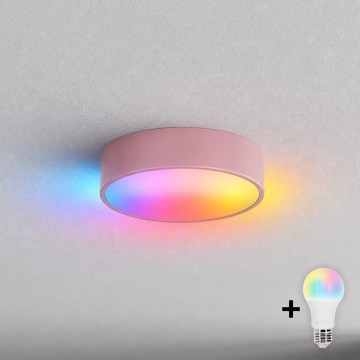 BRILAGI - Dimbar LED RGBW taklampa CLARE 1xE27/12W/230V Ø 20 cm rosa