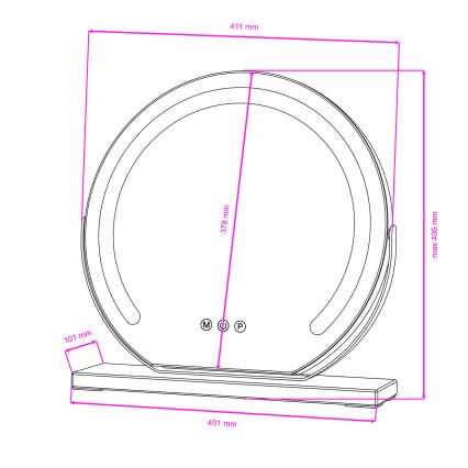 BRILAGI - Dimmbar LED-sminkspegel CALIFORNIA LED/14W/230V 3000/4000/6500K 44x40 cm vit