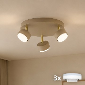 BRILAGI - dimbar LED-spot RGB+CCT MONO 3xGX53/14W/230V 2700-6500K Wi-Fi Tuya beige/guld