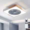 Brilagi - Dimbar LED-takarmatur med fläkt LED/38W/230V 3000-6500K 3000-6500K 50x50 cm vit/ek + fjärrkontroll
