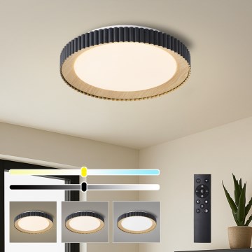 Brilagi - Dimbar LED-takarmatur NEXO LED/48W/230V 3000-6000K svart Ø 43 cm + fjärrkontroll