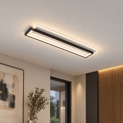 BRILAGI - OUTLINE LED dimbar taklampa 66W, 230V, 3000–6000K, 15×60 cm, vit/svart, inkl. fjärrkontroll