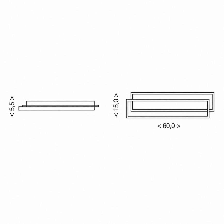 BRILAGI - OUTLINE LED dimbar taklampa 66W, 230V, 3000–6000K, 15×60 cm, vit/svart, inkl. fjärrkontroll