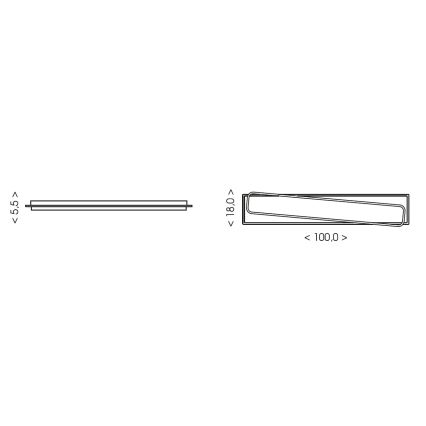 Brilagi - dimbart LED-takarmatur OUTLINE LED/90W/230V 3000-6000K 18x100 cm vit/svart + fjärrkontroll