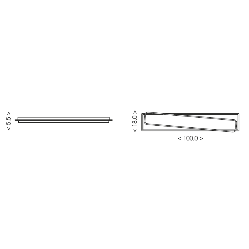 Brilagi - dimbart LED-takarmatur OUTLINE LED/90W/230V 3000-6000K 18x100 cm vit/svart + fjärrkontroll