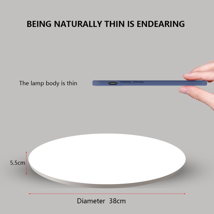 Brilagi - Dimmbar taklampa SMART LED/24W/230V Ø 38 cm 2700–6500 K Wi‑Fi Tuya + fjärrkontroll