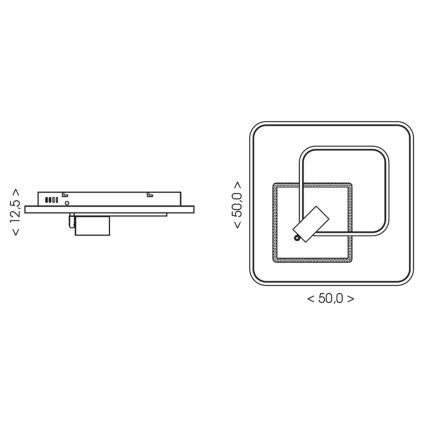 BRILAGI - Dimbart LED-taklampa UNITY LED/75W/230V + 1xGU10/3W 3000-6000K 50x50 cm vit/svart + fjärrkontroll