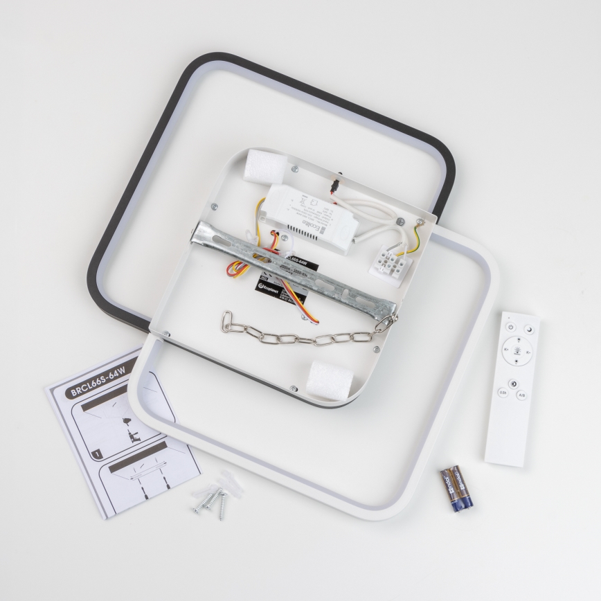 Brilagi - Dimbart LED-takarmatur VELO LED/64W/230V 38x38 cm 3000-6500K + fjärrkontroll