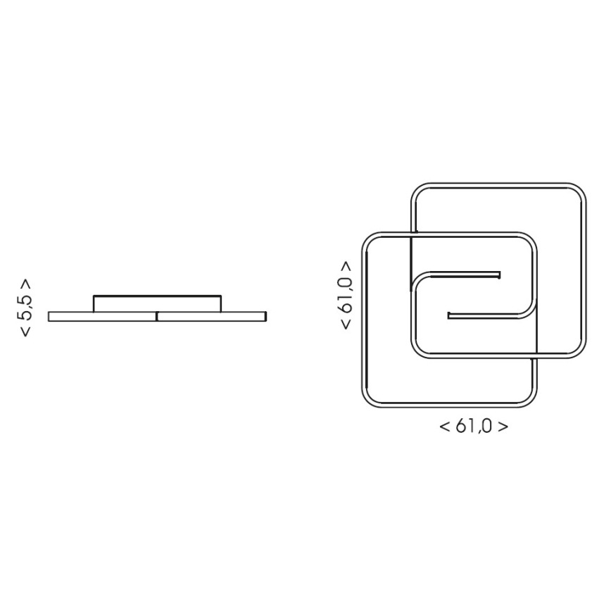 Brilagi - Dimbart LED-takarmatur VELO XL LED/98W/230V 3000-6500K 61x61 cm + fjärrkontroll