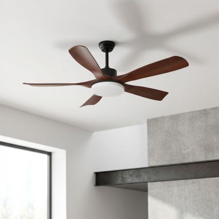 Brilagi - LED-dimmbar takfläkt LED/34W/230V 3000-6500K Ø 132 cm svart/brun + fjärrkontroll