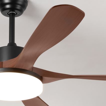 Brilagi - LED-dimmbar takfläkt LED/34W/230V 3000-6500K Ø 132 cm svart/brun + fjärrkontroll