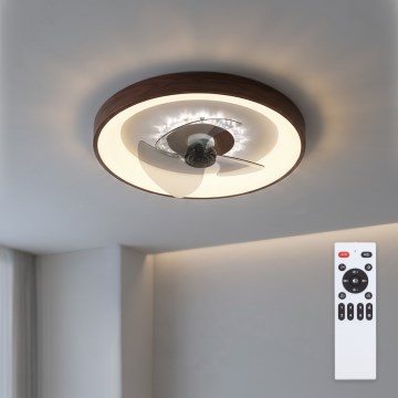 Brilagi - dimbar LED-takfläkt LED/34W/230V 3000-6500K Ø 46 cm brun + fjärrkontroll
