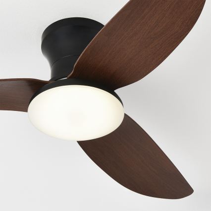 Brilagi - Dimmbar LED-takfläkt LED/38W/230V 3000-6500K Ø 100 cm svart/brun + fjärrkontroll