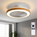Brilagi - Dimbar LED-takfläkt LED/38W/230V 3000-6500K Ø 50 cm vit/brun + fjärrkontroll