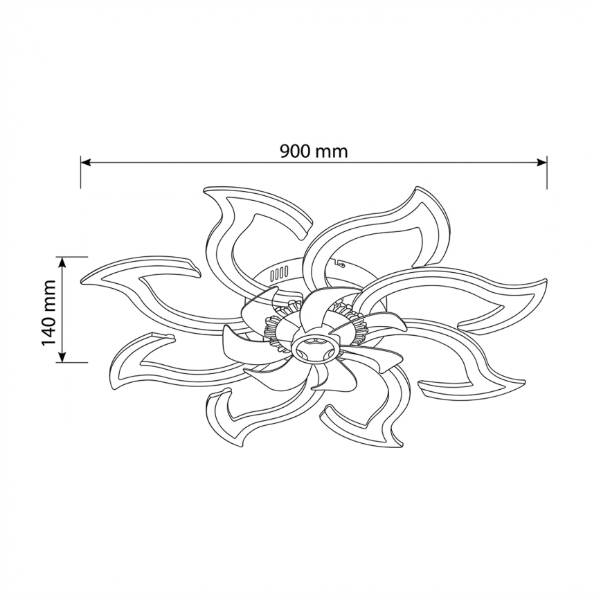 Brilagi - LED-dimbar takfläkt LED/44W/230V 3000–6500K Ø 90 cm svart + fjärrkontroll
