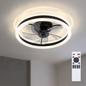 Brilagi - Dimbar LED-takfläkt LED/62W/230V 3000–6500K Ø 50 cm svart + fjärrkontroll
