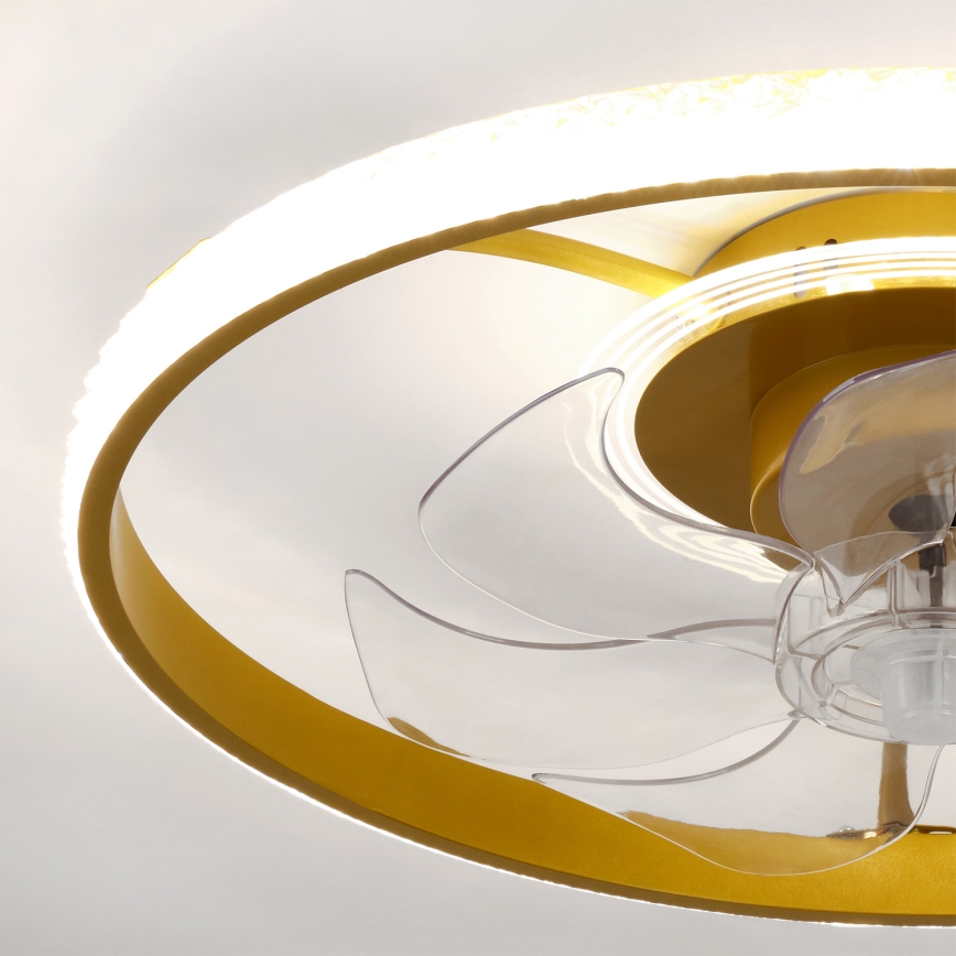 Brilagi - Dimmbar LED-takfläkt LED/66W/230V 55 cm vit/guld + fjärrkontroll