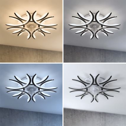 Brilagi - LED-dimbar takfläkt LED/70W/230V Ø 76 cm svart + fjärrkontroll