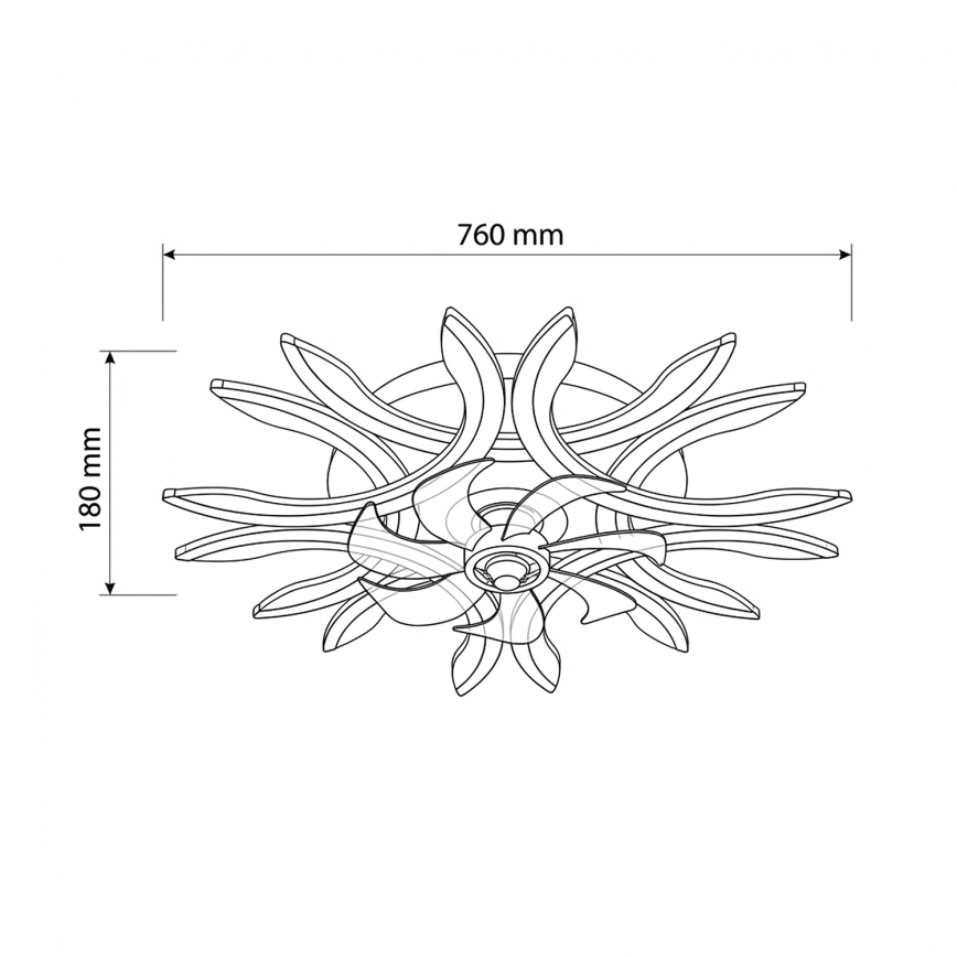 Brilagi - LED-dimbar takfläkt LED/70W/230V Ø 76 cm svart + fjärrkontroll