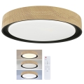 Brilagi - Dimbar LED-taklampa COCI LED/48W/230V 3000-6500K Ø 39 cm trädekor/svart + fjärrkontroll