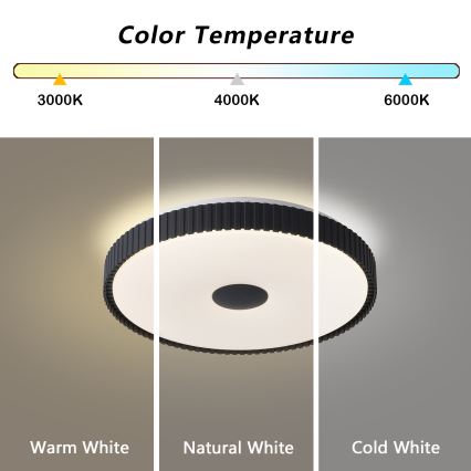 Brilagi - Dimbart LED-taklampa CORVO LED/72W/230V 3000-6000K svart Ø 50 cm + fjärrkontroll