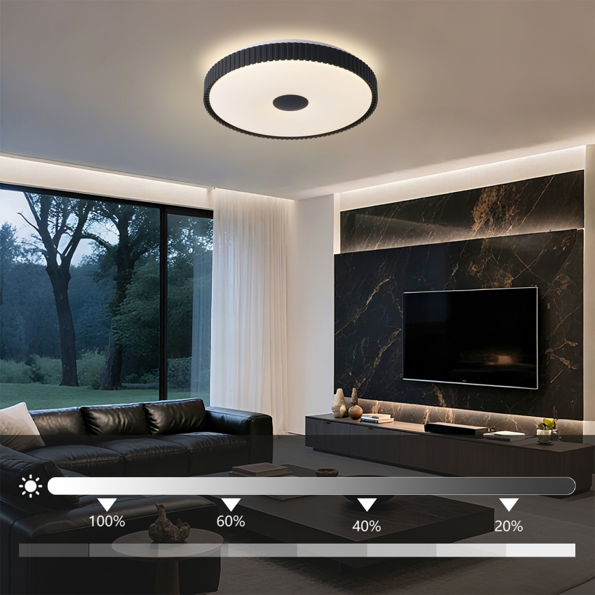 Brilagi - Dimbart LED-taklampa CORVO LED/72W/230V 3000-6000K svart Ø 50 cm + fjärrkontroll