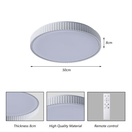 Brilagi - LED-dimmbar taklampa CORVO LED/72W/230V 3000-6000K vit Ø 50 cm + fjärrkontroll