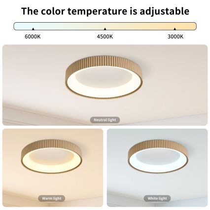 Brilagi - Dimbart LED-taklampa FALCON MODERN LED/30W/230V 3000–6500K Ø 40 cm beige + fjärrkontroll