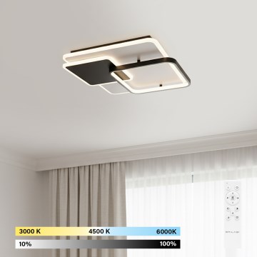 Brilagi - Dimbar LED-taklampa FLARE LED/64W/230V 3000-6000K 45x45 cm vit/svart + fjärrkontroll