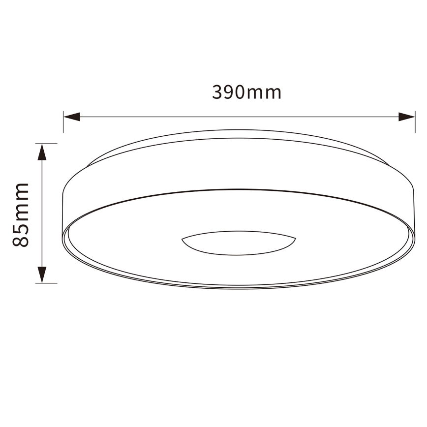 Brilagi - Dimmbar LED-taklampa JAMIS LED/48W/230V 3000-6500K diam. 39 cm svart + fjärrkontroll
