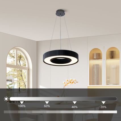 Brilagi - Dimbar LED-pendellampa på vajer LUMIX LED/48W/230V 3000-6000K svart Ø 50 cm + fjärrkontroll