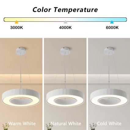 Brilagi - LED Dimbart takpendel på vajer LUMIX LED/48W/230V 3000-6000K vit pr. 50 cm + fjärrkontroll