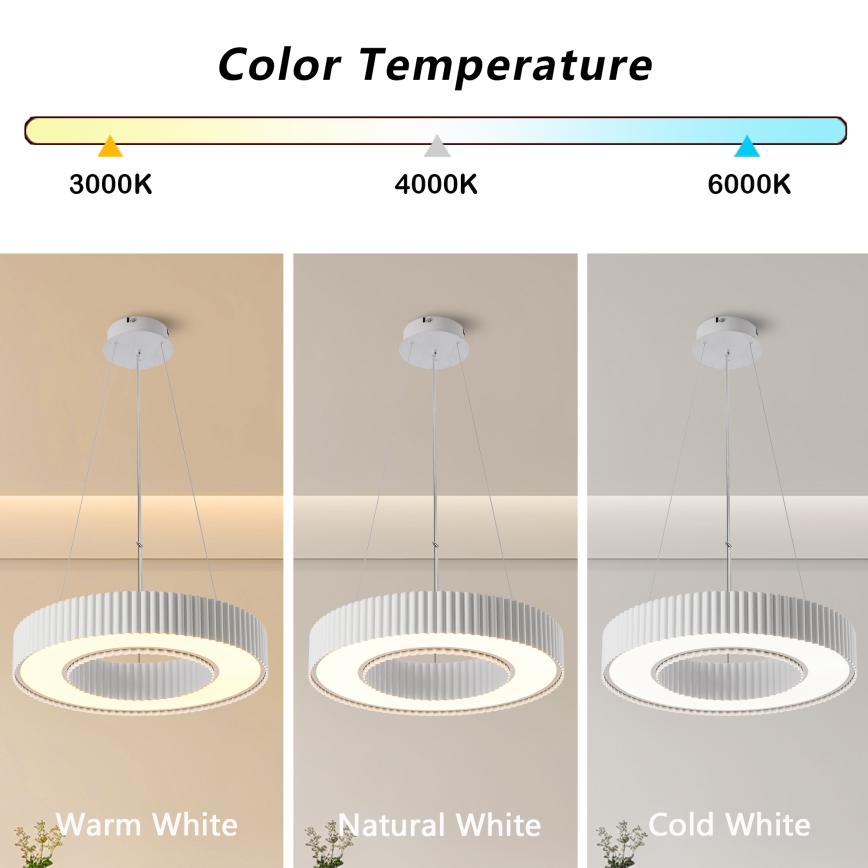 Brilagi - LED Dimbart takpendel på vajer LUMIX LED/48W/230V 3000-6000K vit pr. 50 cm + fjärrkontroll